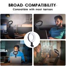 Teckwe Video Conference Lighting Kit, Ring Light For Monitor Clip On, For Remote Working, Distance Learning, Zoom Call Lighting, Self Broadcasting And Live Streaming, Computer Laptop Video Conferencing - 6"RING LIGHT - View 4