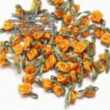 Mini Handmade Roses Flower Artificial Satin Ribbon Rosettes Fabric Appliques For Wedding Decoration Craft Sewing Accessories - Multicolor - View 34
