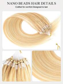 12-22 Inch Micro Loop Hair Extensions Human Hair,Color S27-613,Caramel Brown To 613 Blonde,Straight Women'S Hair Additions For Daily Use,Natural Look,Adds Volume & Length,Fit For All Hair Types & Ethnicities,Length Enhancement,Natural Appearance - S27-613 - View 6