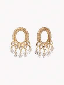 Opalesca 18k Gold-Plated New Super Flash Fringed Earrings Women's Fashion Light Luxury High-End Earrings - Yellow Gold - View 3