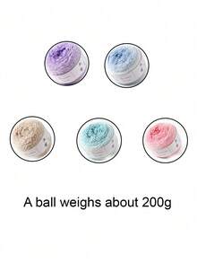 Large Thread,Gradient Needle Thick Thread, Hand Woven DIY Yarn, Hook Woven Fashionable Sweater, Noblewoman Shawl, Seven Star Blanket, Hat, Headband, 1 Pack=200g. - Light Mist Gradient - View 3