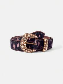 MOTF PREMIUM GAUN VINTAGE BERMOTIF HEWAN MULTI WARNA DENGAN GESPER PIN BERLIAN DAN POTONGAN PINGGANG. - MultiWarna - View 2