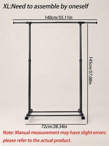 1pc Freestanding Clothes Drying Rack, Simple Balcony Laundry Hanger, Bedroom Storage Clothes Hanging Rod, Indoor Garment Rack - Black - View 15
