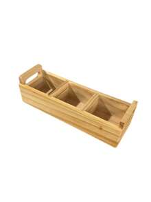 1 PC Bamboo Tea Bag Organizer Box With Handle Portable Coffee Sachet Storage Rack For Office Kitchen Countertop Minimalist Home Decor Stocking Stuffers Christmas Gift Idea Must Haves - log color - View 16
