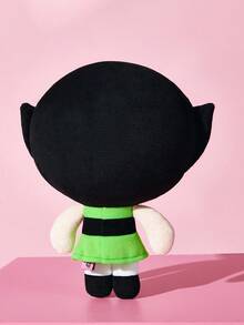 THE POWERPUFF GIRLS X SHEIN 1件卡通毛絨娃娃，由柔軟材質製成，配有精緻刺繡，可放置在沙發或車內作為裝飾，適合作為禮物 - 黑色 - 查看 5