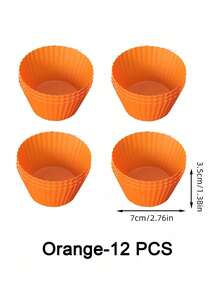 2/12/30/50PCS Reusable Silicone Muffin Cups, Cupcake Cakes, Colorful Muffin Liners DIY Baking Cups, Multicolor, Color In Random - Multicolor - View 13