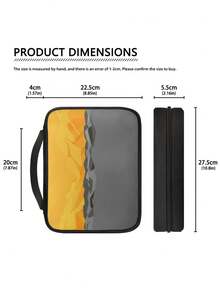 1PC Lightweight Polyester Book Carrying Case With Sturdy Top Handle Two Way Zipper Abstract Mountain Landscape Print Portable Book Storage Protective Cover Bag For Travel Outdoor Camping Weekend Trip Daily Book Organizer - Multicolor - View 4