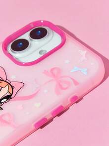 THE POWERPUFF GIRLS X SHEIN 卡通圖案粉色糖果色手機殼，防摔保護 11-17 系列手機殼 - 彩色 - 查看 4