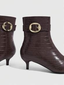 CUCCOO SZL Ladies Comfortable Casual Stiletto Brown Autumn And Winter High Heel Boots Fall Boots - Brown 7zz - View 5