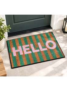 Striped Hello Welcome Door Mat, Faux Fur Material, Simple Style, All-Season Entryway Mat. Suitable For Kitchen, Dining Room, Corridor, Bathroom, Bedroom, Parties, Gatherings, Garden Decor, Gift, Creating A Cozy Home Atmosphere. - A - View 6