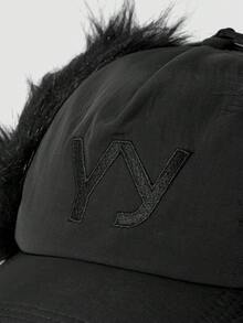 MortiRose 1Pc Black Letter Three-Dimensional Embroidery Simple And Fashionable Baseball Cap, Plush Dark Sweet And Cool Wind Hat Decoration Niche Single Item - Black - View 10