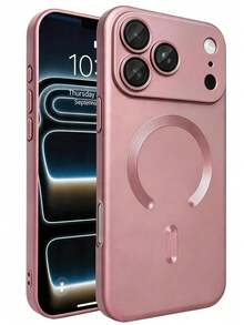 Teckwe Casing Ponsel - Produk Baru Casing Ponsel Magnetik Transparan Matte Mewah Kompatibel dengan iPhone 18 17 16 15 14 13 12 11 Pro Max Air, Dengan Bingkai Peredam Guncangan dan Penutup Pelindung Kamera, Menampilkan Tekstur Metalik Matte, Cat Metalik Tahan Benturan, Bingkai Lembut Pelindung Lensa, Penutup Tahan Guncangan - Berwarna merah muda - View 36