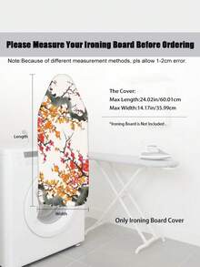 1PC Polyester Flannel Ironing Board Cover Thick Tight Weave Non Fading Ink Plum Blossom Printed Elastic Edge Hook And Loop Fastener Replacement Cover Fits Multiple Ironing Boards Home Sewing Accessory - multicolor - View 7