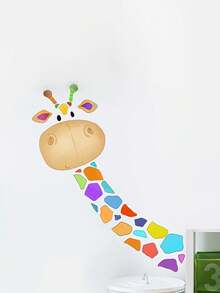 1 Set Stiker Dinding PVC Perekat Diri Tahan Air Dapat Dilepas dengan Motif Jerapah Warna-warni untuk Kamar Tidur, Ruang Tamu, Pintu, Sofa, Dekorasi Rumah, Hadiah Seni - Beraneka warna - View 3