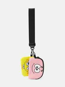 SpongeBob SquarePants | SHEIN 可愛卡通印花雙入組零錢包，輕量手腕包收納袋，適用耳機收納、零錢整理與便攜攜帶 - 海綿 - 查看 6
