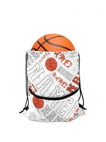 1 Buah Tas Ransel Serut Poliester dengan Motif Grafis Bola Basket, Nomor Jersey, Huruf, dan Tali Serut yang Dapat Diatur, Kantong Resleting Depan, Kapasitas Besar, Ringan, Dapat Dilipat, Tas Olahraga untuk Latihan di Gym, Permainan Bola Basket, Perjalanan, dan Aktivitas Luar Ruangan - A - View 2