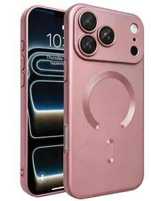 Teckwe Casing Ponsel - Produk Baru Casing Ponsel Magnetik Transparan Matte Mewah Kompatibel dengan iPhone 18 17 16 15 14 13 12 11 Pro Max Air, Dengan Bingkai Peredam Guncangan dan Penutup Pelindung Kamera, Menampilkan Tekstur Metalik Matte, Cat Metalik Tahan Benturan, Bingkai Lembut Pelindung Lensa, Penutup Tahan Guncangan - Berwarna merah muda - View 12