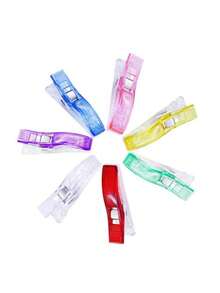 20/100Pcs Mini Plastic Patchwork Clips, Random Color Sewing Clips For Fabric DIY Crafts, Planner Clips For Paper Binding, Multifunctional Edge Locating Clips For Quilting Sewing, Versatile Craft Clamps For Home Sewing Projects - multicolor - View 3