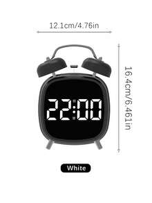 1pc Classic Dual Bell Electronic Clock With Adjustable Brightness, Digital Alarm Clock For Heavy Sleepers, Easy-To-Read Large Display, Suitable For Bedroom And Home Decor, Fashionable Modern Style - multicolor - View 9