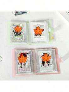 1pc 3-Inch Photo Album, Cute Light Color Transparent Card/Sticker Collection Book, DIY Style; Double-Sided 30 Pages, Total 60 Card Slots; Snap Closure Design, PP Material, Lightweight And Portable; Suitable For Storing K-Pop Photocards, Photos - one-size - View 7