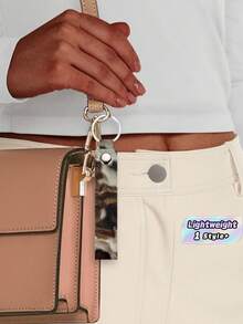 1PC PU Leather Ribbon Shape Durable Lightweight Fade Resistant Smooth Minimalist Keychain Car Key Chain Clip For Backpack Keys Wallet Purse Handbag Charm For Men Women Daily Use Travel Birthday Gift - Multicolor - View 1