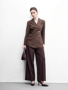 CUCCOO BIZCHIC 女款時尚優雅通勤簡約尖頭皮鞋 - 深咖啡棕 - 查看 5