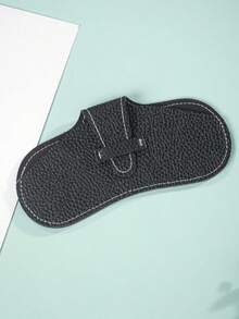 1PC Lychee Leather Foldable Glasses Case Scratch Proof Crush Proof Portable Eyewear Pouch For Travel Commute Daily Use Lightweight Durable Protective Fashion Glasses Storage Bag Gift - View 4