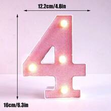 1pc 16cm Home Decor LED Letter & Number Lights, Battery Power 1st 18th 30th 50th Birthday Party Decor Marquee Number Letter Sign Light,Light Up Letters For Wall Decor Bedroom Decor,Proposal Wedding Decoration Illuminated Alphabet Sign - Pink - View 19