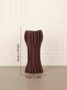 1PC Standard Size Artistic Twisted Curved Line Irregular Shaped Floral Vase Holder With Vertical Ribbed Detail Nordic Minimalist Modern Style For Home Living Room Dried Flower Display Tabletop Centerpiece Ornament Sturdy Non Slip Base - A - View 2