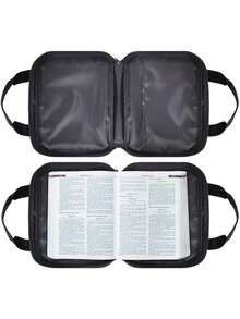 1PC Large Capacity Lightweight Waterproof Wear Resistant Bible Cover Bag Multi Pockets Lay Flat Reading Design Holds Phone Pens Notebook Portable Organizer For Church Christian Women Men Sunday Service Religious Accessories Gift - Multicolor - View 3