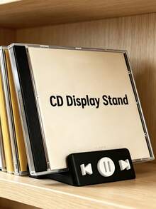 1 PC Holds 20 CDs Music Player Shaped CD Display Stand Creative Album Organizer Desktop Record Storage Rack Decorative Showcase For Music Lovers DJs Home Studio Desk Bookshelf Music Room Decor Birthday Gift CD Rack CD Holder Album Display Shelf - View 4