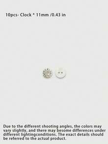 Pack 10 Pcs Premium Painted Shell Buttons Palace Style Casual Pattern Two Hole Round Small Decorative Fasteners For Shirts Cardigans Outerwear Hand‑Sewn Clothing Sewing Accessories - 10pcs - View 14