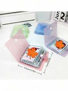 1pc 3-Inch Photo Album, Cute Light Color Transparent Card/Sticker Collection Book, DIY Style; Double-Sided 30 Pages, Total 60 Card Slots; Snap Closure Design, PP Material, Lightweight And Portable; Suitable For Storing K-Pop Photocards, Photos - one-size - View 5