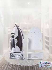1 PC Heavy Duty Wall Mounted Ironing Board Holder Double Hooks No Power Space Saving Compatible Standard Steamers Compact Easy Install Laundry Organizer Strong Support Durable Quick Mount - multicolor - View 1