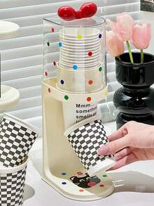1PC No Drill Desktop Paper Cup Holder Dispenser Rack For Water Dispenser Tea Table Countertop Coffee Cup Organizer Home Office Kitchen Storage - A - View 5