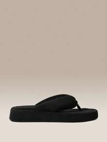 HighSole Furry Toe-Claw Flip Flop Design Thick Sole Warm Comfortable Casual Thermal Slippers For Home And Daily Wear - Black - View 2