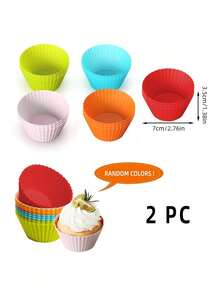 2/12/30/50PCS Reusable Silicone Muffin Cups, Cupcake Cakes, Colorful Muffin Liners DIY Baking Cups, Multicolor, Color In Random - Multicolor - View 15