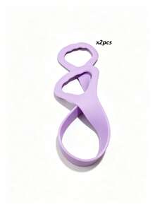 2pcs 8-Shaped Stretching Strap, Women Back Opening Training Shoulder & Back Yoga Stretch Band, Thickened Silicone Elastic Rope (Pink) - Multicolor - View 3