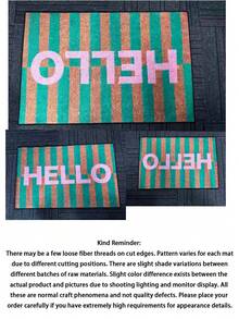 Striped Hello Welcome Door Mat, Faux Fur Material, Simple Style, All-Season Entryway Mat. Suitable For Kitchen, Dining Room, Corridor, Bathroom, Bedroom, Parties, Gatherings, Garden Decor, Gift, Creating A Cozy Home Atmosphere. - A - View 11