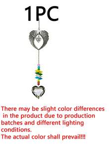Angel Wing Crystal Heart Suncatcher With Color Octagonal Beads, Memorial Gift For Pets & Loved Ones - multicolor - View 10