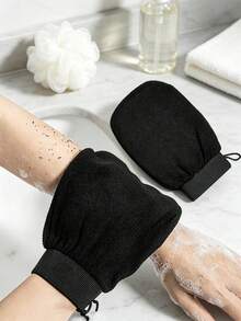 1/2 Pairs Double‑Sided Exfoliating Bath Gloves, Multicolor Reusable Dead Skin Remover Body Scrub Mitts, Soft Textured Shower Gloves For Home Spa, Sauna Massage, Self‑Tanner Prep &Removal, Bathroom Essentials, Perfect Holiday Gift For Family & Friends - multicolor - View 12