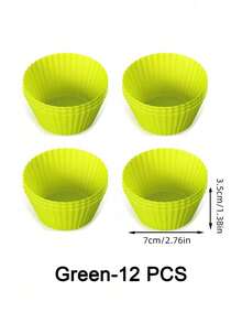 2/12/30/50PCS Reusable Silicone Muffin Cups, Cupcake Cakes, Colorful Muffin Liners DIY Baking Cups, Multicolor, Color In Random - Multicolor - View 14