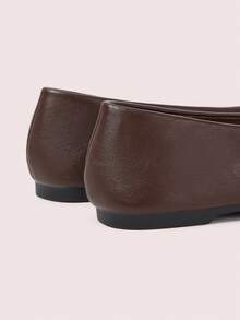 CUCCOO DOLLMOD Women's Shoes Dark Brown Simple Thin Strip Decoration Low Vamp Shoes Flat Bottom Korean Literary And Artistic Style Daily Commute Versatile - dark brown - View 6