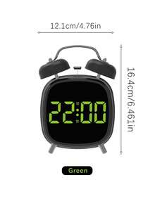 1pc Classic Dual Bell Electronic Clock With Adjustable Brightness, Digital Alarm Clock For Heavy Sleepers, Easy-To-Read Large Display, Suitable For Bedroom And Home Decor, Fashionable Modern Style - multicolor - View 12