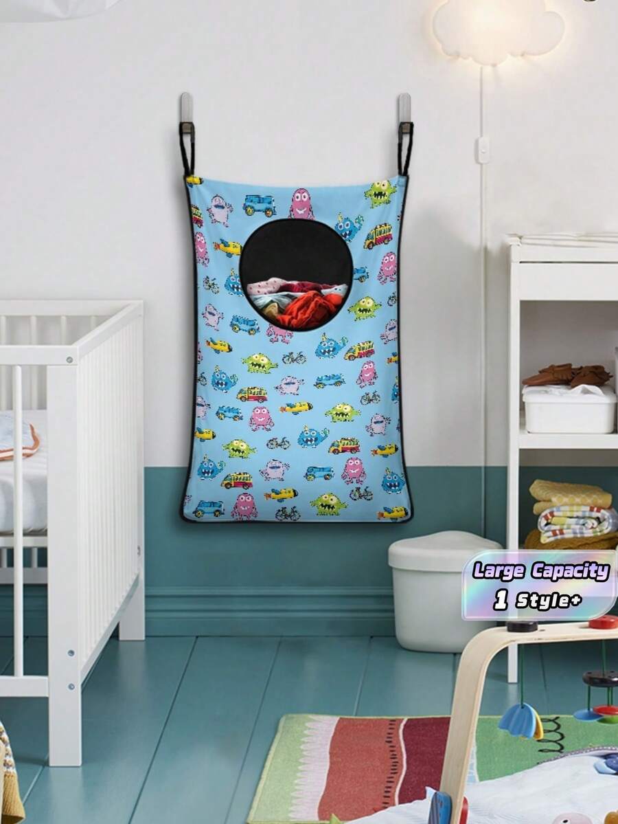 1PC Large Capacity Durable Polyester Fade Resistant Breathable Sturdy Hanging Door Laundry Bag Dirty Clothes Organizer Space Saving Lightweight Easy Install For Bedroom Bathroom Laundry Room Balcony Dorm Apartment Home Laundry Storage Hamper - Multicolor - View 1
