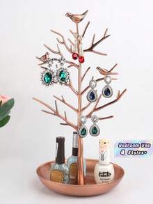 1PC Iron Metal Large Capacity Storage Rack Jewelry Organizer Display Stand For Bedroom Dressing Table Shop Store Counter Display Home Organization Gift - Multicolor - View 1