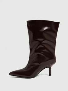 Daringsoles Stylish Soft Fabric Sexy Stiletto Boots Fall Shoes - Coffee Brown - View 4