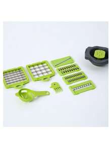 14PCS/SET‑14 In 1 Vegetable Chopper, Vegetable And Fruit Slicer, Food Shredder, Knives (With Container), Onion Chopper (With Multiple Interchangeable Blades), Potato Chopper, Kitchenware, Kitchen Gadgets (14‑Piece/16‑Piece Set) - View 9
