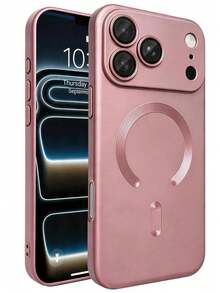 Teckwe Casing Ponsel - Produk Baru Casing Ponsel Magnetik Transparan Matte Mewah Kompatibel dengan iPhone 18 17 16 15 14 13 12 11 Pro Max Air, Dengan Bingkai Peredam Guncangan dan Penutup Pelindung Kamera, Menampilkan Tekstur Metalik Matte, Cat Metalik Tahan Benturan, Bingkai Lembut Pelindung Lensa, Penutup Tahan Guncangan - Berwarna merah muda - View 24