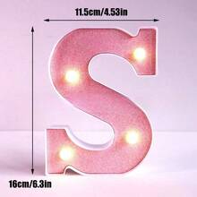 1pc 16cm Home Decor LED Letter & Number Lights, Battery Power 1st 18th 30th 50th Birthday Party Decor Marquee Number Letter Sign Light,Light Up Letters For Wall Decor Bedroom Decor,Proposal Wedding Decoration Illuminated Alphabet Sign - Pink - View 24